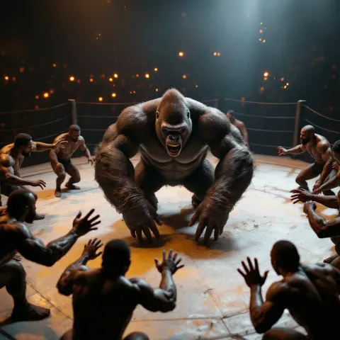 Gorilla Octagon Ring Fight
