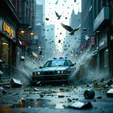 Debris Flying Dynamic Composition