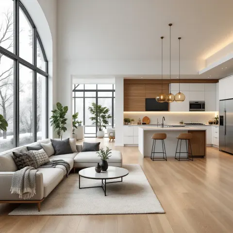 Modern Living Room Kitchen
