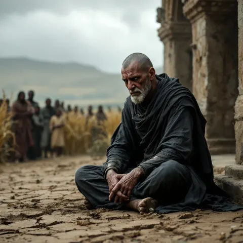 King Mourning Robes Courtyard