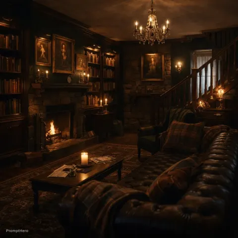 Dark Academia Interior Manor
