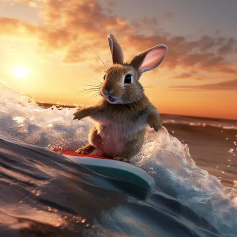 Bunny surfing