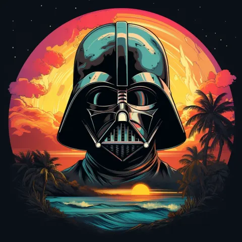 Darth Vader Synthwave Logo
