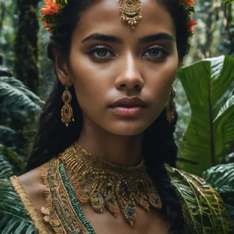 Woman Rainforest Eyes Beauty