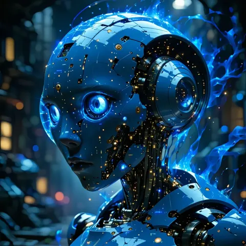 Sentient AI Machine Trading Card Designs