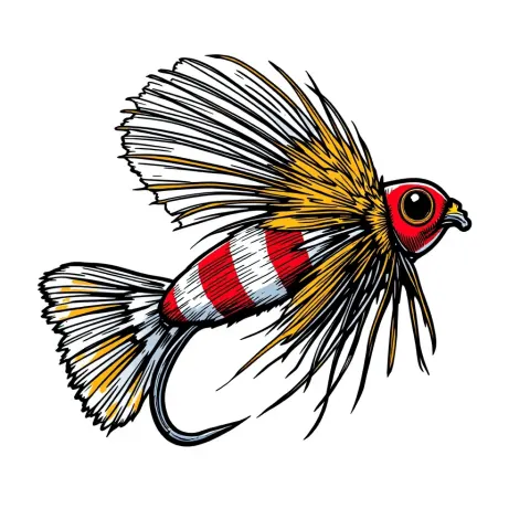 Royal Wulff Fly Comic Sticker Style