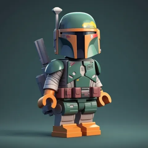 Lego Boba Fett Character 3D Isometric