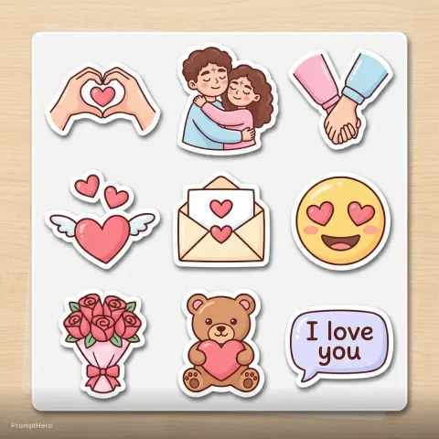 Romantic Sticker Pack Love Theme