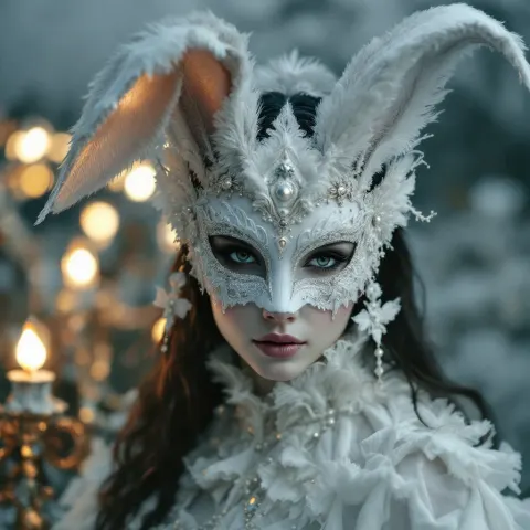 Woman Venetian Rabbit Mask Vogue
