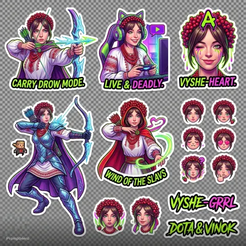 E Girl Gamer Slavic Sticker LSD