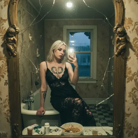 Woman Bathroom Selfie Edge Nihilistic