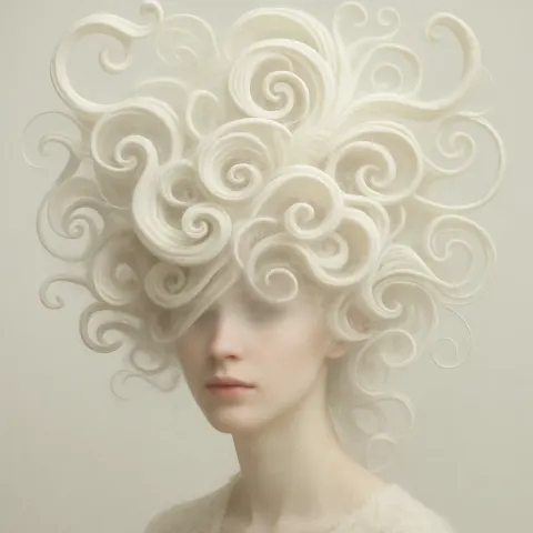 Woman Surreal Hairstyle Floating Hair