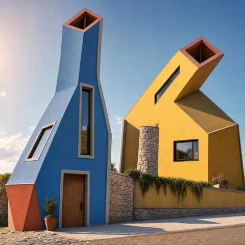Modern Village Colorful Units Sketch