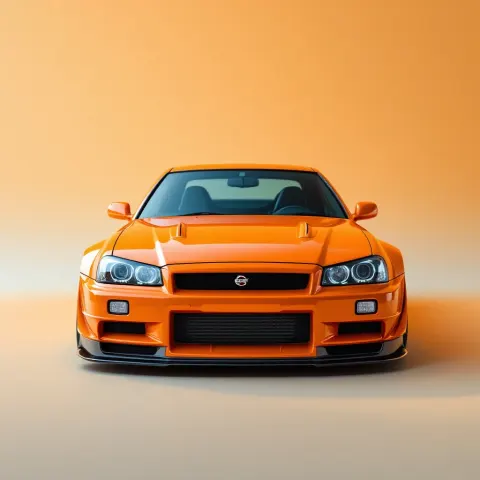 Orange Nissan GTR Car Studio