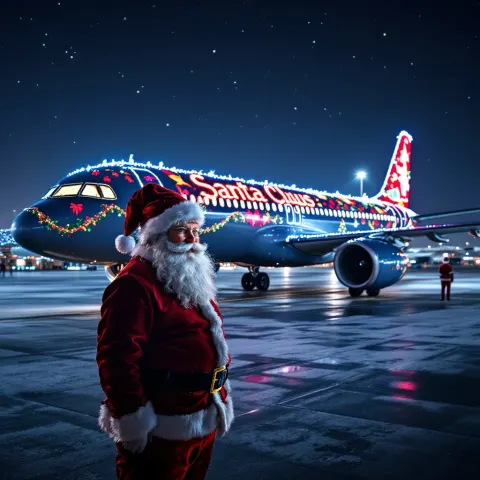 Santa Claus Airbus Christmas Decoration