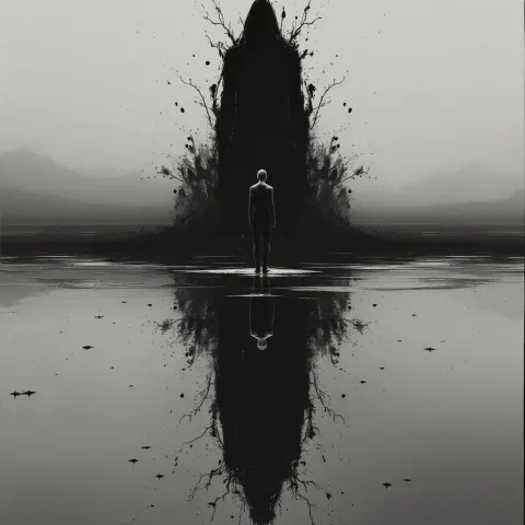 Figure Water Reflection Black Ink Symmetry