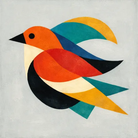Abstract Bird Silhouette Shapes Colors