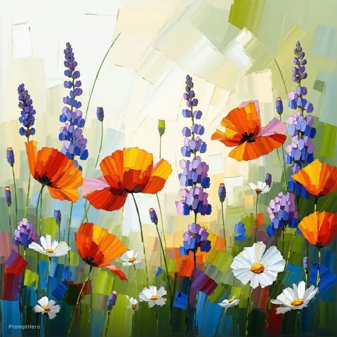 Summer Garden Poppies Lilac Acrylic