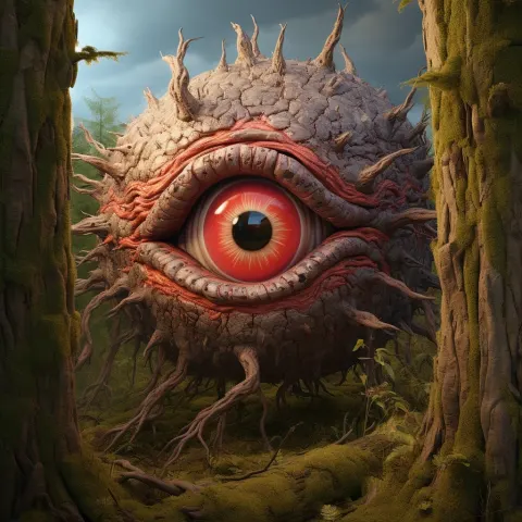 Wood Creature Red Eye Jungle Mysterious