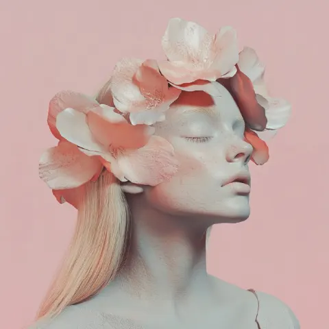 Blonde Girl with Floral Crown Design