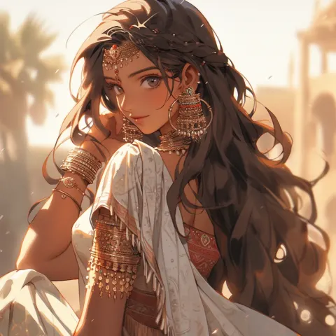 Indian Beauty Digital Art Emotional