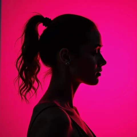 Woman Silhouette Pink Backdrop Photography