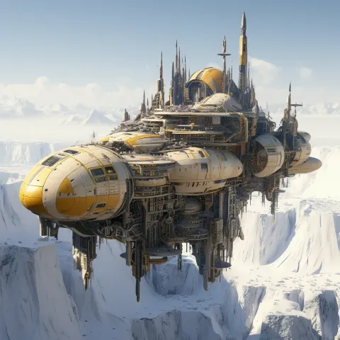 Futuristic Spaceship Snow Ice Yellow