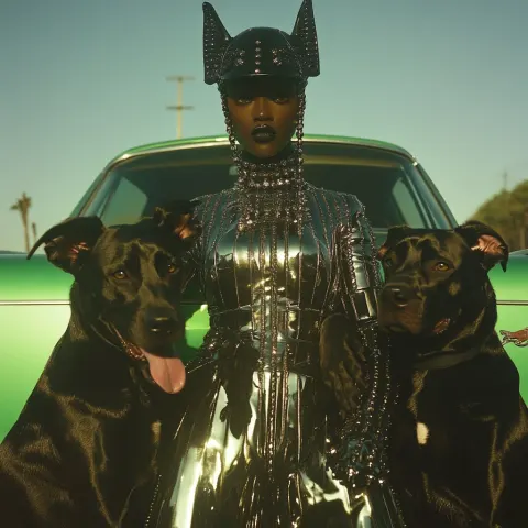 Black Woman Alien Futuristic Cadillac