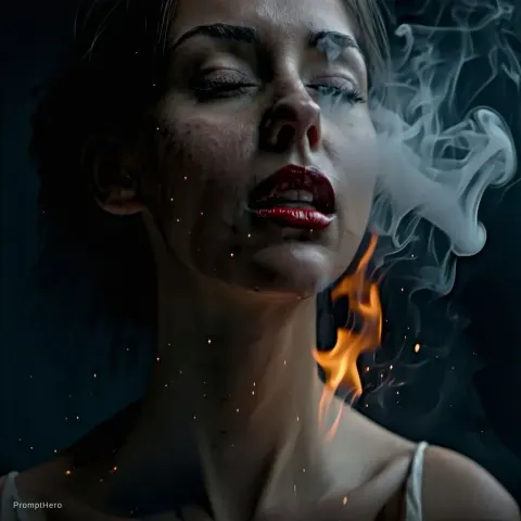 Woman Burning Smoke Love