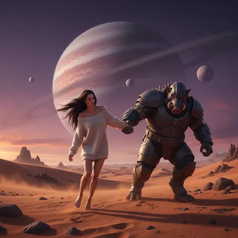 Desert Woman Alien Guardian Sci-Fi