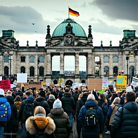 Reichstag Political Protest Dramatic Moment