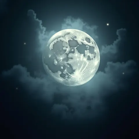 Full Moon Glowing in Cinematic Bokeh