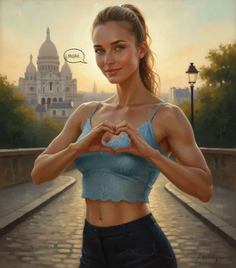 Neo-classical Woman Blue Dress Montmartre