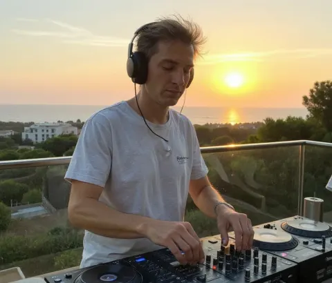 DJ Pioneer Headphones Ibiza Terrace