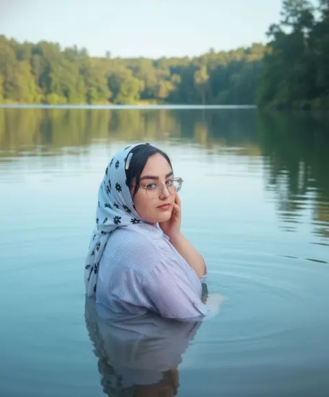 Woman Lake Water Rising Ethereal