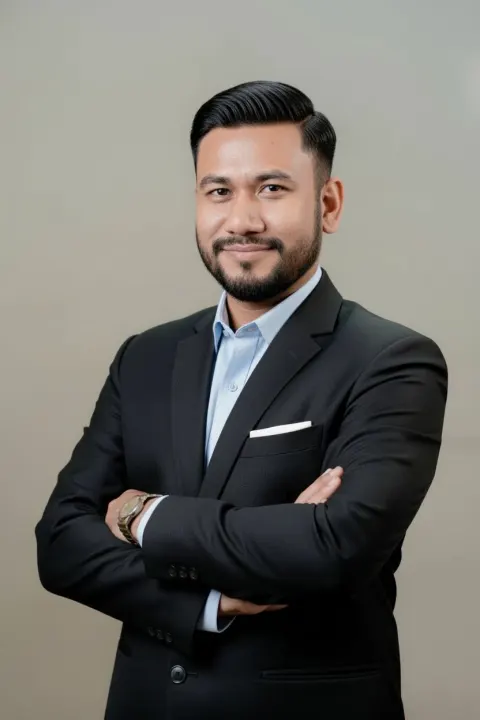Man Studio Headshot Suit Beard