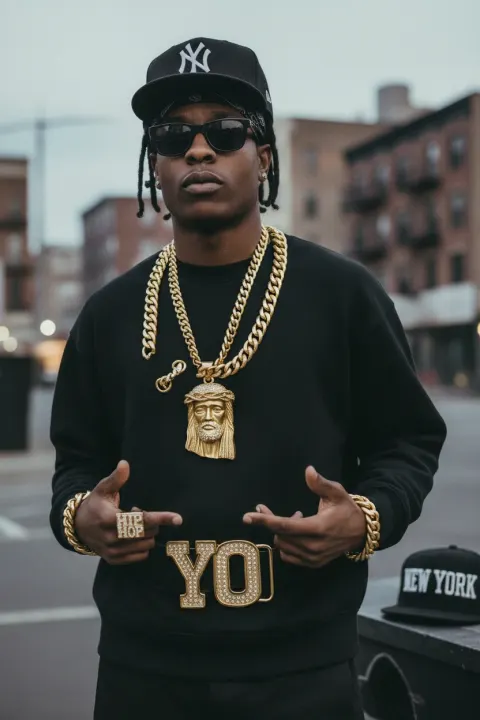 Male Hip Hop Model Gold Chains