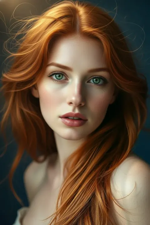 Redhead Woman Sepia Vintage Portrait