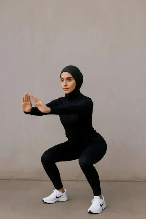 Arab Woman Hijab Fitness Minimalist