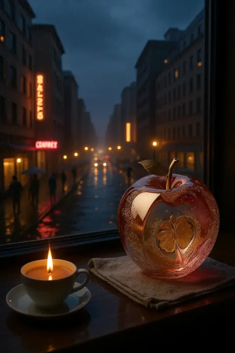 Cityscape Window Rain Cozy Tea