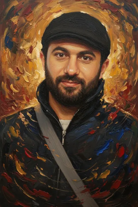 Man Portrait Brushstroke Golden Light