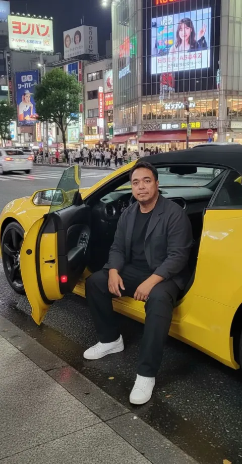 Young Man Yellow Camaro