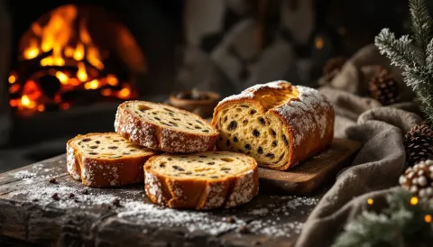 Christmas Stollen Bread Still Life