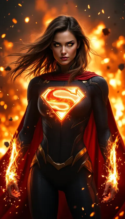 Female Superhero Fiery Flames