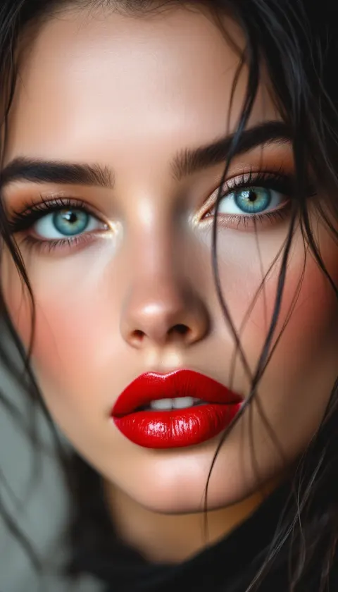 Woman Blue Eyes Portrait Vibrant Hyper-realistic Stunning