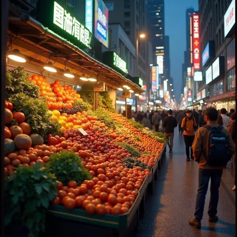 Neon Produce Mountain Glowing at Golden Hour