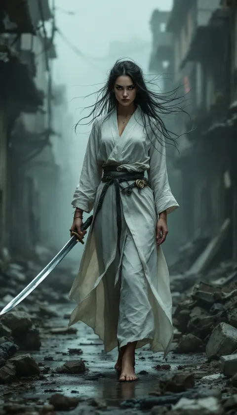 Samurai Hair City Post Apocalypse Thick Dilapidated