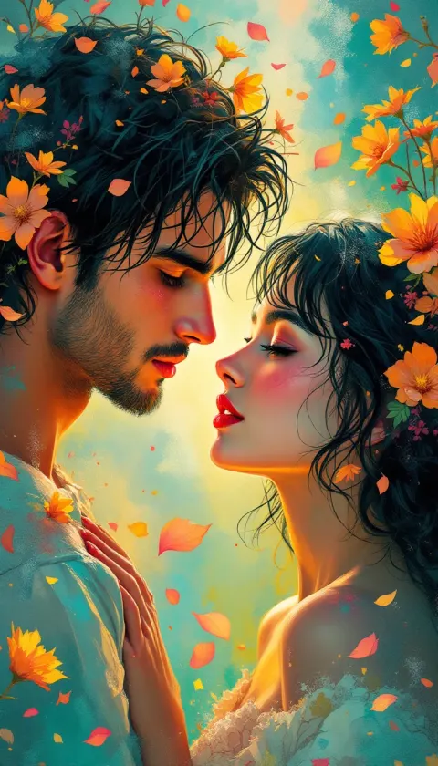 Couple Romantic Floral Explosion