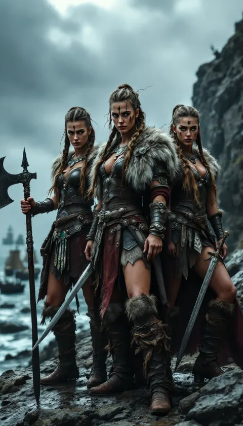 Warrior Armor Dramatic Group Three Fierce Viking