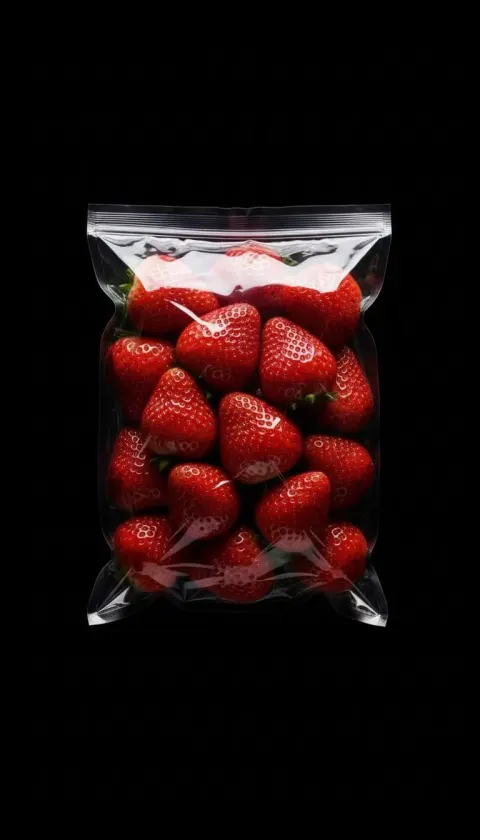 Black Photograph Vacuum-sealed Fresh Strawbery Studio